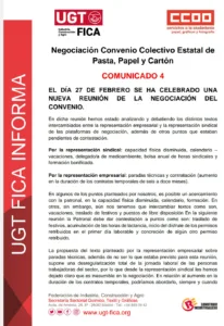 Comerciante itinerante Pompeya Coordinar Convenio Estatal Pastas Papel y Cartón » Sección Sindical UGT SAICA